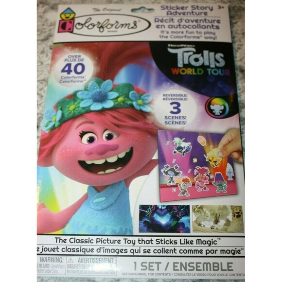 COLORFORMS TROLLS STICKER STORY ADVENTURE DREAMWORKS TROLLS *FREE SHIPPING* - Picture 1 of 2
